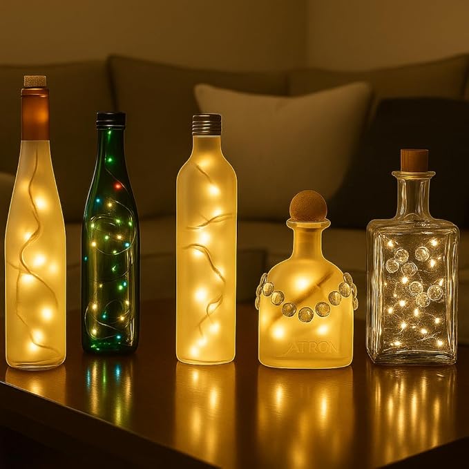 Novelty Lights 5 Feet 10 Bulbs Vintage Short Mini Light String, Clear Bulbs on White Wire, 4-Inch Spacing Fairy Lights, Connectable End-to-End, UL Listed for Indoor/Outdoor