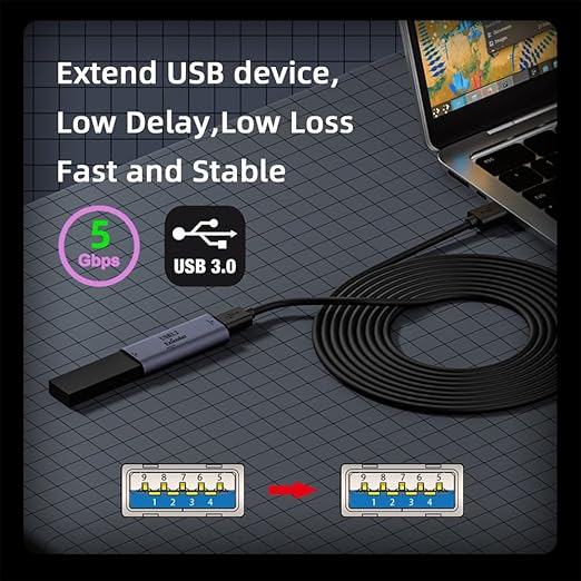 cablecc Active Repeater USB 3.0 Adapter Type-A Female to Type-A Female Extender with Chipset for Camera Printer Computer