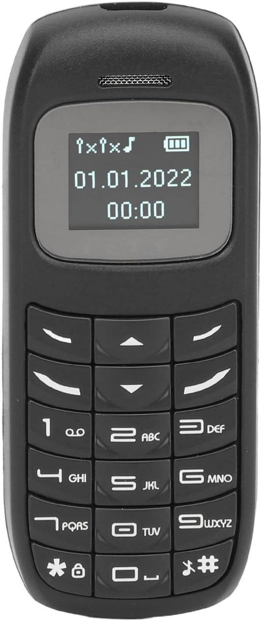 GOWENIC BM70 Mini Smartphone, 2G Unlocked Mobile Phone, 0.66 Inch Screen, Dual SIM, Bluetooth Music Player (Black)