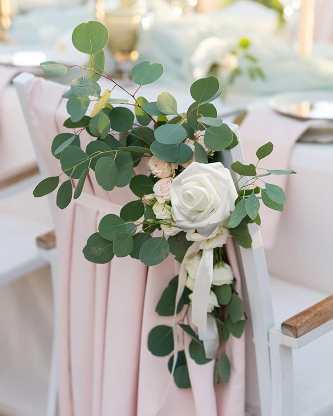 JOYLEX Artificial Flowers Realistic Roses, 100 pcs Real Looking Fake Roses with Stem for DIY Wedding Bouquets Centerpieces Bridal Shower Party Home Romantic Decorations (White)