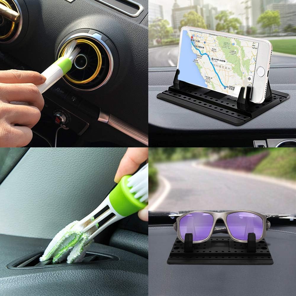 Phone Holder for Car with Air Vent Brush, Universal Silicone Cellphone Mount for Vehicle Mobile Phone GPS