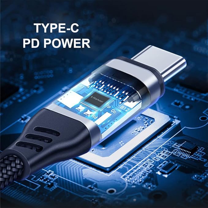 NFHK USB-C Type C to HDMI VGA Dual USB 3.0 HUB Converter HDTV Multiport Adapter 4K 60hz 1080p with Female PD 100W Power Port