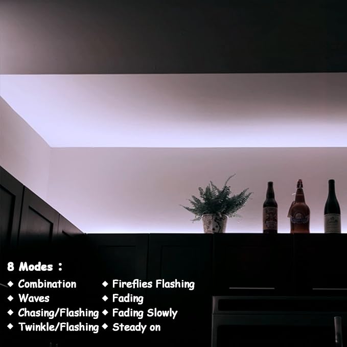 echosari Strip Lights Battery Operated, 16.5Ft 150 LED 2835 SMD Closet Strip Lights with Remote for Bedroom, Kitchen, Cabinet Décor (Cool White)