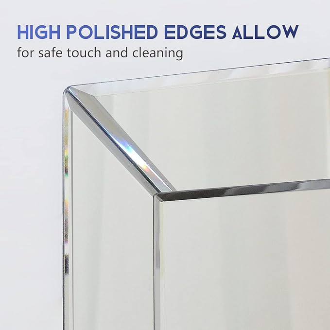 Pregaspor Frameless Bathroom Mirror - 20" x 30" Rectangular, Polished Beveled Edge for Washroom