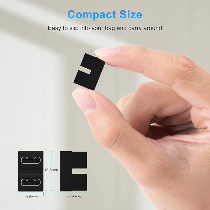 USB C 180 Degree Angled Adapter, U-Shaped USB-C 4.0 Female to Female Adapters, Type C 40Gbps Angled Data Transfer Connector Compatible for Samsung, MacBook and More