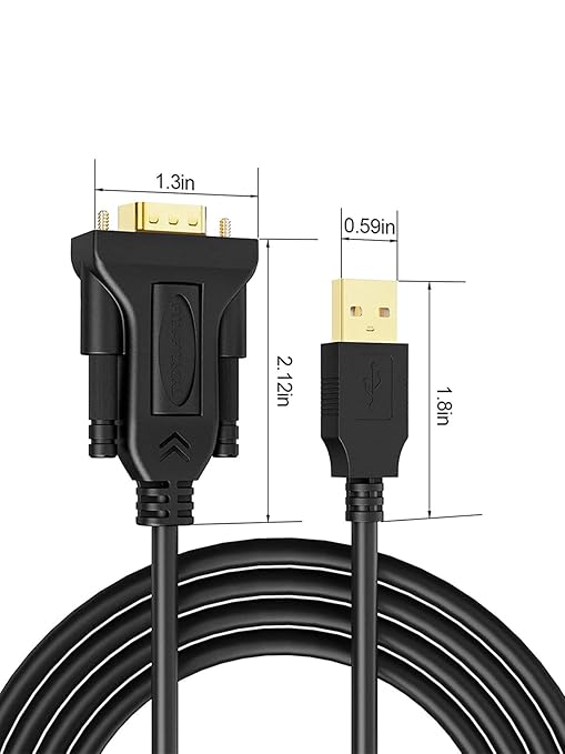 CableCreation USB to RS232 Cable (FTDI Chipset), 3 Feet RS-232 Male DB9 Serial Converter Cable for Windows 11, 10, 8.1, 8,7, Vista, XP, 2000, Linux, Mac OS X,1M / Black