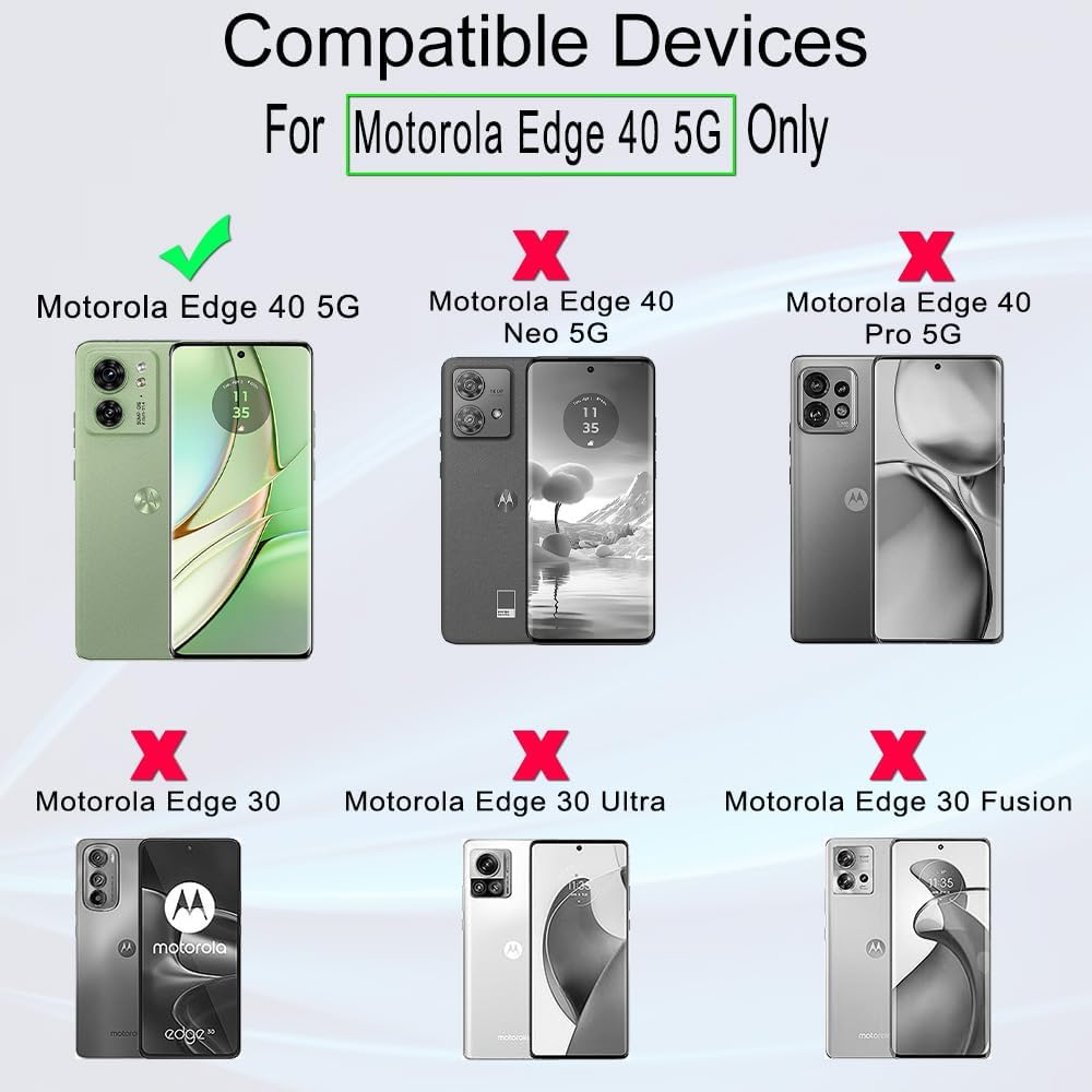 Ibywind 2 Screen Protector for Motorola Edge 2023/Edge 40 5G with 1 Camera Lens Protector + 1 Back Film, Easy Install
