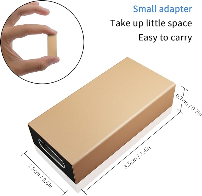 Duttek USB C Female to USB Female Adapter, Bi-Directional Type A to Type C OTG Adapter Converter Support 5 Gbps Data Sync and Charging for Laptop, PC 2 Pack (Champagne)