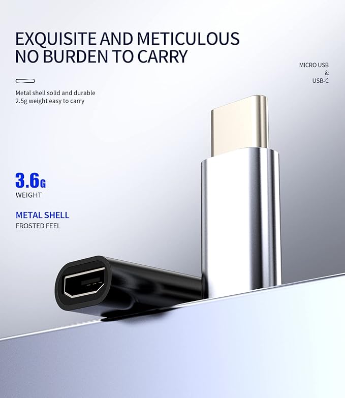 Micro USB Female to USB C Male(3pack) Adapter Android Port Charge Cable to Type-C Charging Converter for Pixel 5XL LG Compatible for Samsung Galaxy Note S10 S20 S21 Ipad Pro Air4 Cord Connector