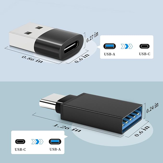 [10Pack] USB to USB C Adapter with USB C Male to USB Female OTG Converter for iPhone 15 14 13 Pro Max, Apple Watch Ultra 9 8,Samsung S24 S23 S22 S21,AirPods,iPad,Nintendo Switch