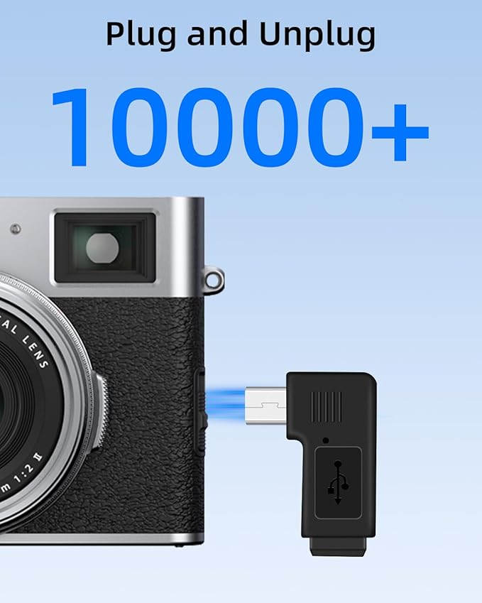 90 Degree Right Angle Mini USB Adapter,Mini USB 5 Pin Male to MINI USB Female Adapter for Dashcams,Bluetooth(2PCS)