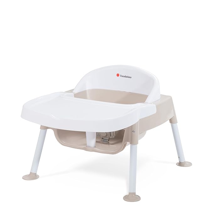 Foundations Secure Sitter Feeding Chairs Multipack, No-Tip Feet, 3-Point Adjustable Harness, Removable Tray, Easy to Clean, Stackable Feeding Chairs, 3 Pack (5 inch)