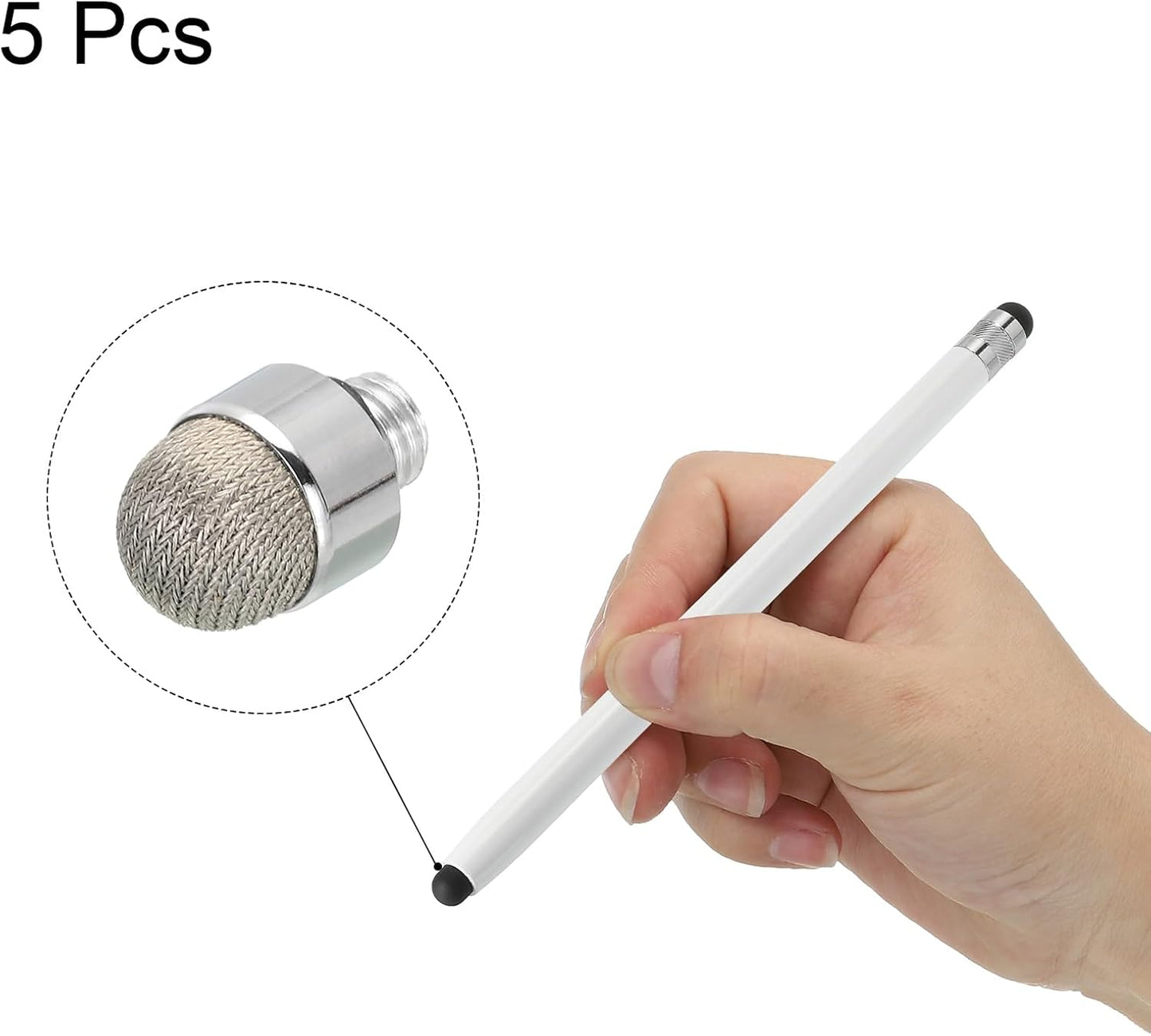 MECCANIXITY 5pcs 7mm Fine Stylus Pen - Fiber Tips Universal Replacement for Capacitive Touch Screens
