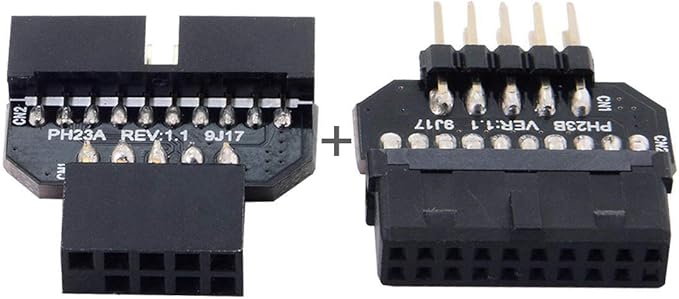 cablecc 1set Reversible USB 2.0 9Pin Housing to Motherboard USB 3.0 20pin Header Female Adapter