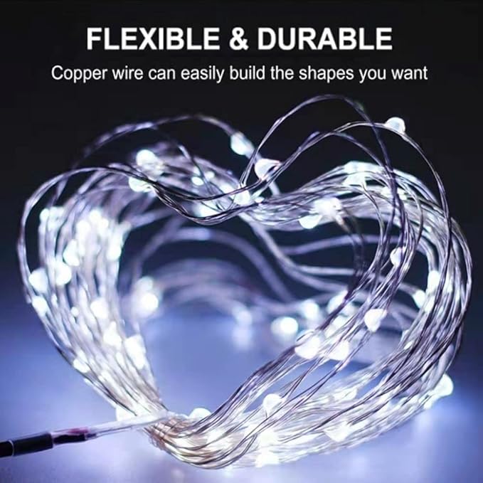 Sanniu Led Fairy Lights Battery Operated, 1 Pack Mini Battery Powered Copper Wire Starry String Lights for Christmas,Bedroom, Parties,Wedding,Indoor,Home Decoration (5m/16ft Cool White)
