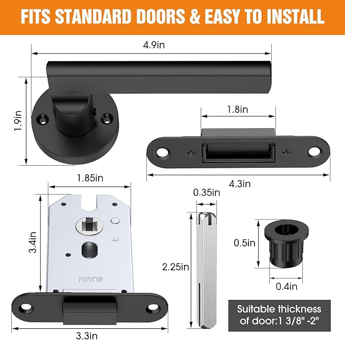 Magnetic Auto-Lock Invisible Door Lock - Single-Sided Hidden Design, Hidden Handle & Mini Keyhole, Aluminum Alloy for Bookshelf Doors/Invisible Doors/Secret Rooms (1, Black)