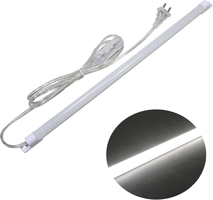 110V LED Under Cabinet Lighting,17inch LED Strip Light Bar with 6ft Power Cord,Magnetic Installation,Super Slim Counter Light,Reading Desk Lamp for Kitchen/Work Table.(White 6000K)