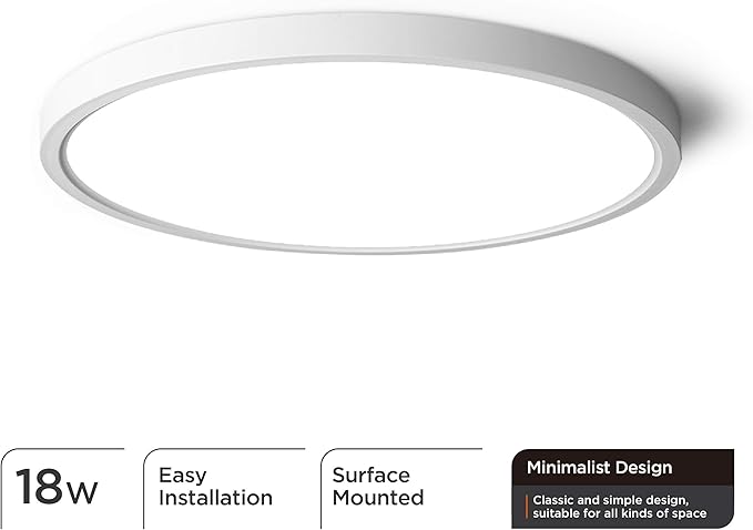 TALOYA Flush Mount Ceiling Light,4 Pack,10 Inch,18W,5000K Daylight Super Slim LED Ceiling Light for Bedroom, Living Room, Kitchen, Laundry and Hallway