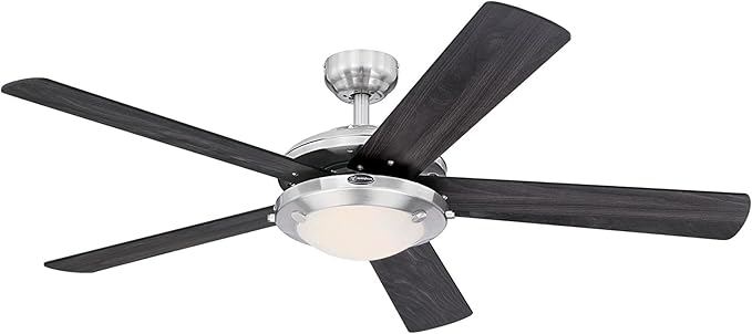 Westinghouse 7305400 Comet LED Ceiling Fan, 52 Inch, Brushed Nickel, Frosted Glass