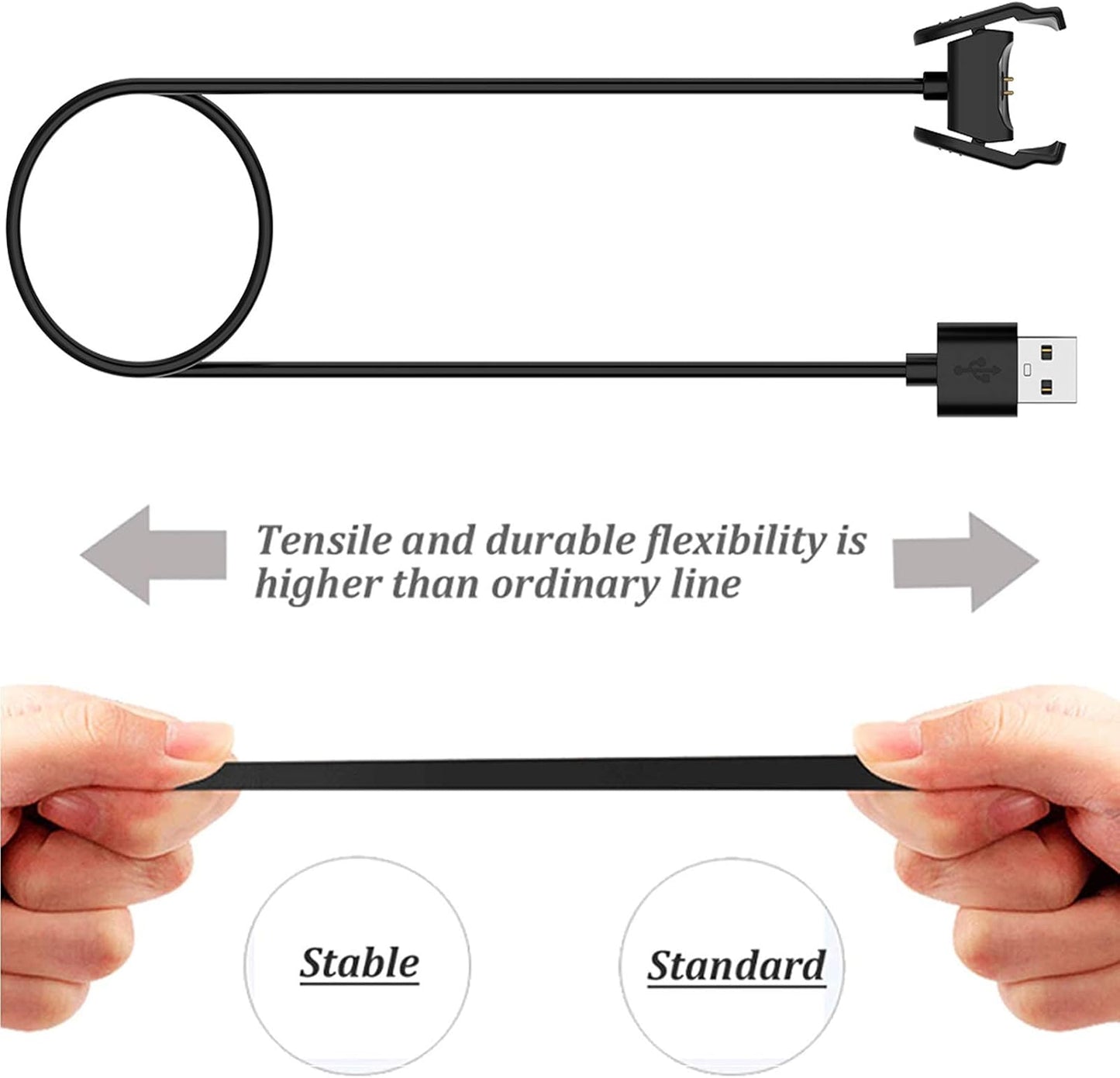 FitTurn Charger for Oppo Band Activity Fitness Tracker, 3.3ft USB Charger Adapter Charge Cord Dock, Black