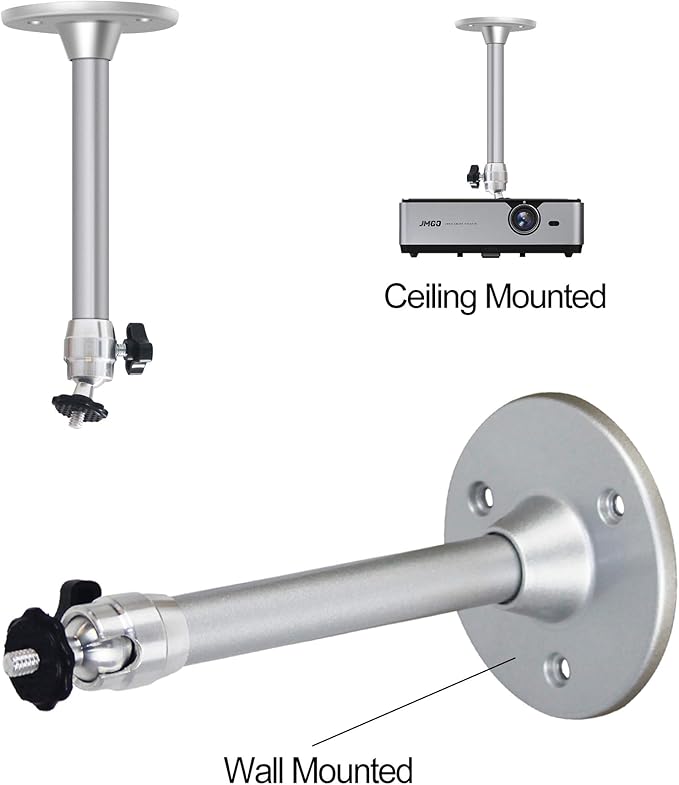 Drsn Mini Ceiling Projector Mount - for Projectors CCTV DVR Cameras - Compatible with QKK, VANKYO,DR.J, DBPOWER - Length 175mm/6.88in Silver