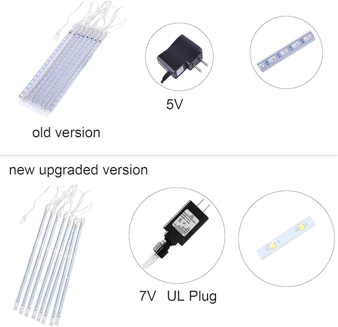 Aukora Christmas Lights Outdoor，LED Meteor Shower Lights 11.8 inch 8 Tubes 192leds Rain Drop Light, Icicle Snow Falling Light for Christmas Tree Halloween Party Holiday Thanksgiving Decoration(Blue)