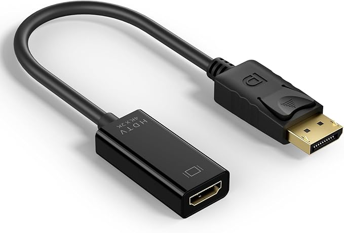Vanjua 4K DisplayPort to HDMI Adapter, Uni-Directional Display Port DP to HDMI Adapter Cable Male to Female Compatible with Computer, Monitor, TV, Projector (DP to HDMI)