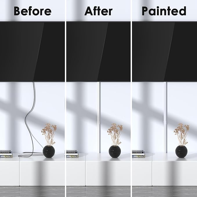 Delamu Cable Hider, 315in Cord Covers for Wires on Wall, One-Cord Cord Hider, Paintable Wire Hiders Wire Covers for Cords, Cable Management for Hiding 2-3 Wires, 20x L15.7 W0.95 H0.55in, White