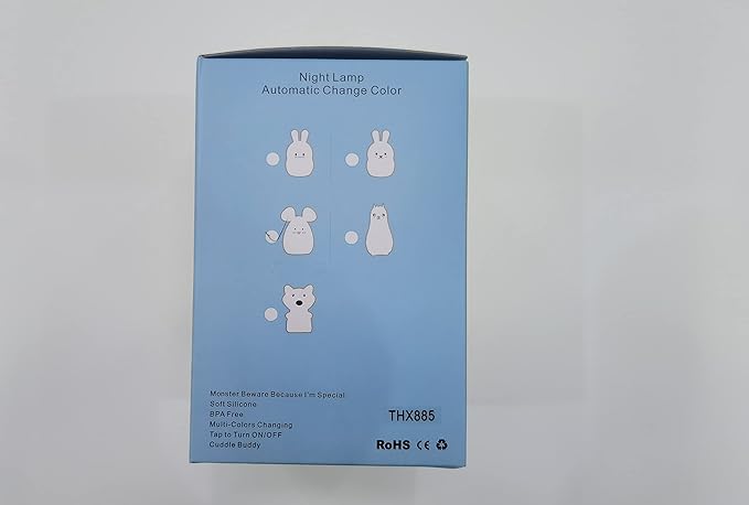 Mouse Night Light for Kids, Rechargeable LED Children Lamp, Soft Silicone (BPA Free) for Baby/Boys/Girls/Adults, Remote & Touch Control Adjustable Brightness and Colors, Indoors/Outdoors