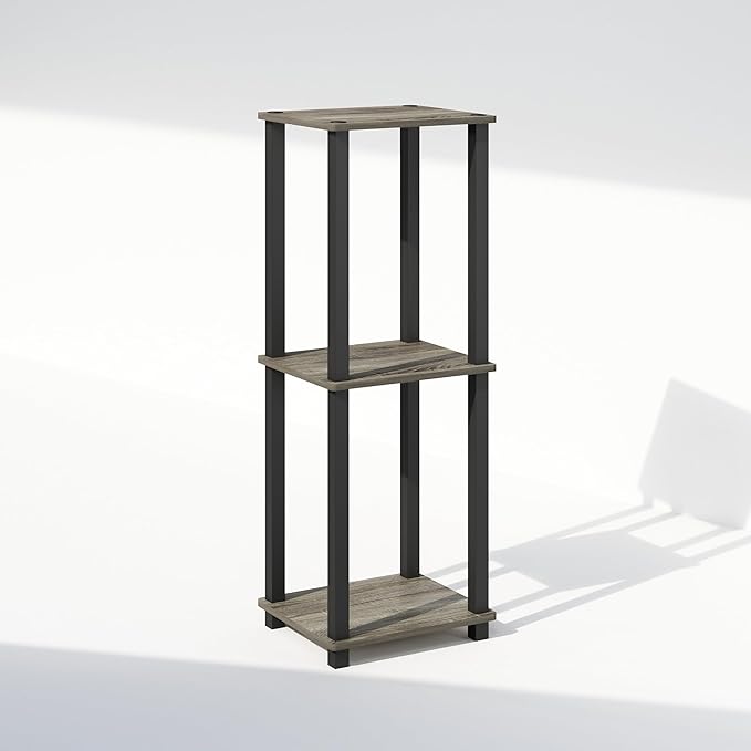 Furinno Simplistic Night Stand Set of 2, 2-Tier Small Nightstand with Open Shelf, Toolless Assembly Bedside Table, End Table, Side Table, for Bedroom, Living Room, French Oak
