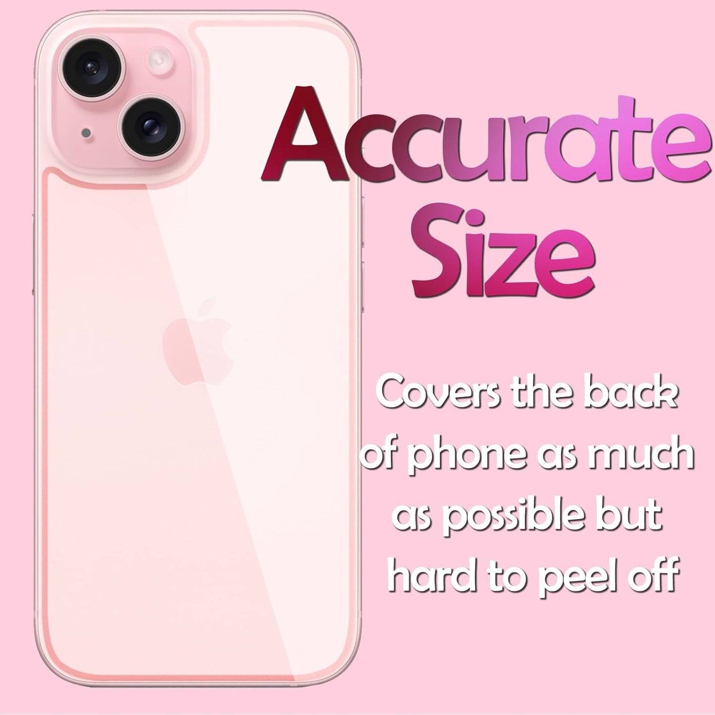 for iPhone 15 Front and Back Screen Protector [2-Pack], Rear Tempered Glass Protector for iPhone 15 (6.1 inch)