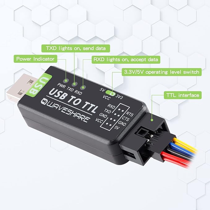 Industrial USB to Serial Adapter UART Serial Adapter FT232RL Serial to USB Converter USB to TTL Adapter Port Module Support Multi Systems and Multi Protection Circuits with Shell