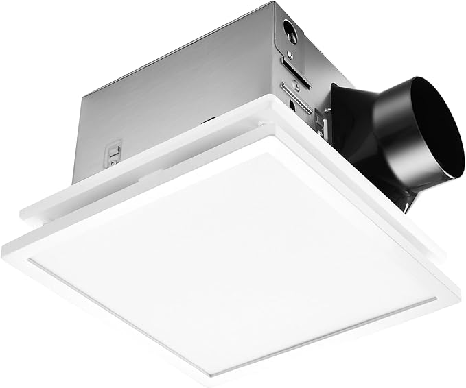 Tech Drive Bathroom Exhaust Fan with Light, 110 CFM, Super Quiet Bathroom Fan with Light and night light,1000lm Dimmable 5CCT LED Light Selectable,Energy Star Ventilation Fan,White