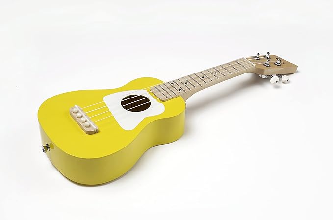 Loog Wood Soprano Ukulele for Kids & Beginners, App & Lessons, All Ages (Yellow)