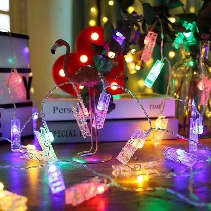 30 LED Photo Clip Fairy Lights - Twinkle Starry Lights for Home, Bedroom, Wall, Halloween, Thanksgiving, Christmas, Party, Wedding Decor - Multicolor