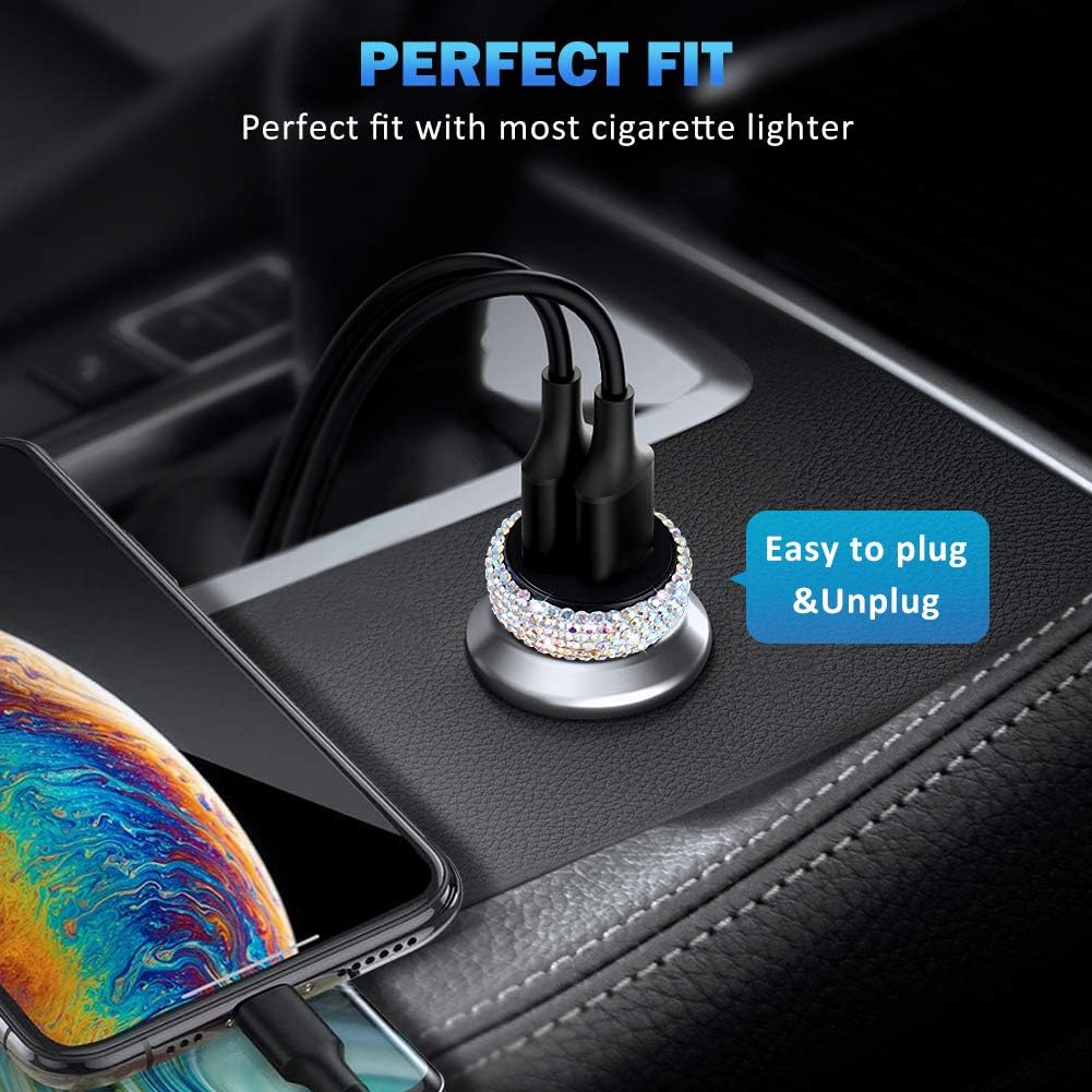 Dual USB Car Charger Quick Charge 3.0 - Fast Charging Adapter Compatible for iPhone 11/11 Pro/Max and Samsung S10