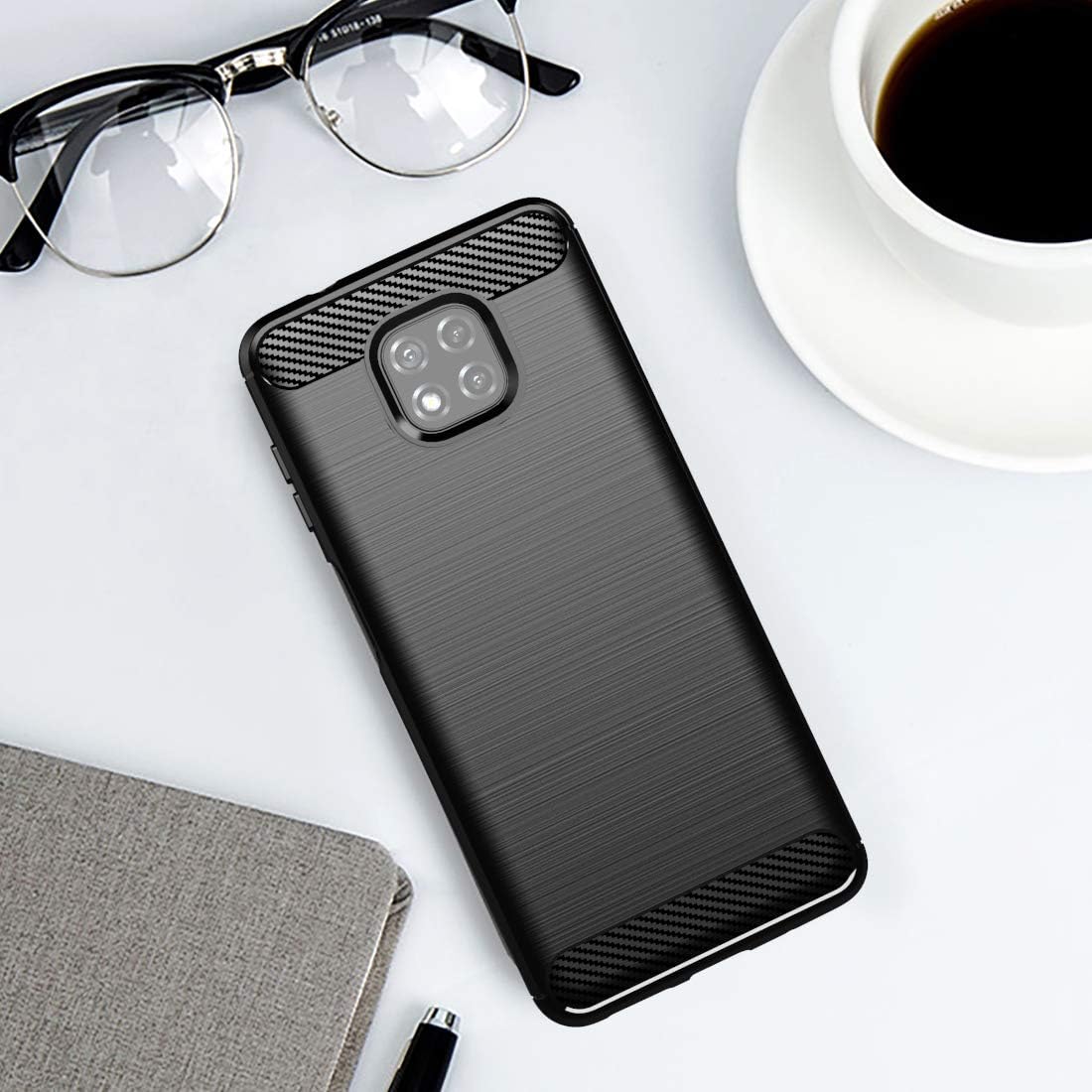 Osophter Flexible TPU Rubber Case for Moto G Power 2021 - Shock-Absorption Protective Cover (Black)
