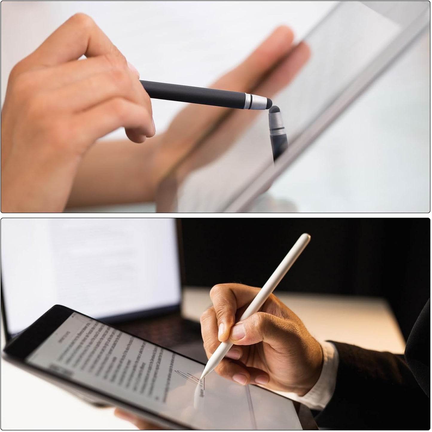 MECCANIXITY 5pcs Metallic Stylus Pen for Touch Screens, Mini Metal Capacitive Pens for Universal Devices, White