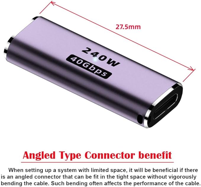 chenyang USB C Connector,USB4 Type C Female to Female 240W Power 40Gbps Data 8K Video Adapter for NS Phone Laptop