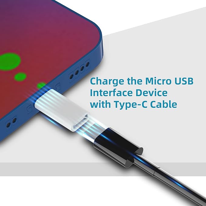 USB C to Micro USB Adapter, 2-Pack Type C Female to Micro USB Male Convert Connector Support Charge & Data Sync Compatible with Samsung Galaxy S7 Edge S6, LG Nexus 5 4 and Micro USB Devices