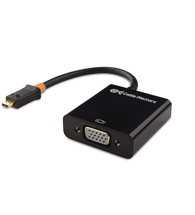 Cable Matters Micro HDMI to VGA Adapter (Micro HDMI to VGA Converter) in Black
