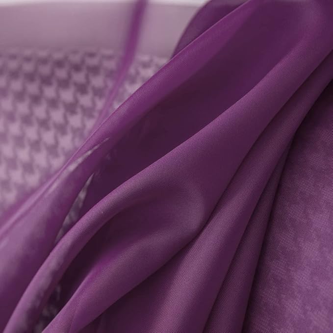 MIULEE Luxury Window Scarves for Party Ceremony Wedding Canopy Bed, Topper Window Treatment Swag Curtain Drapes, Sheer Curtain Scarf Valance for Window One Panel, 54 x 144 Inches Long, Plum Purple