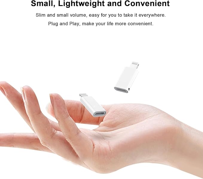 2Pack Lightning Male to USB C Female Charging Adapter,[MFi Certified] Type C Charging Support Data Transmission Call Audio Connector Dongle for iPhone 14/13/12/11/8/7/XS/Plus/Pro Max/6/5 iPad No Call