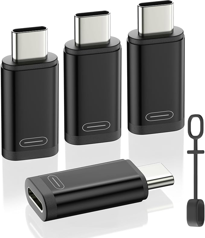 MoKo 36W Lightning to USB C Adapter for iPhone 17 Air 16 15 Pro Max Plus Galaxy,iPad -NOT for EarPods/Headphones/OTG, 4Pack USB-C to Lightning Adapter ONLY for Fast Charging/Data Sync, Black