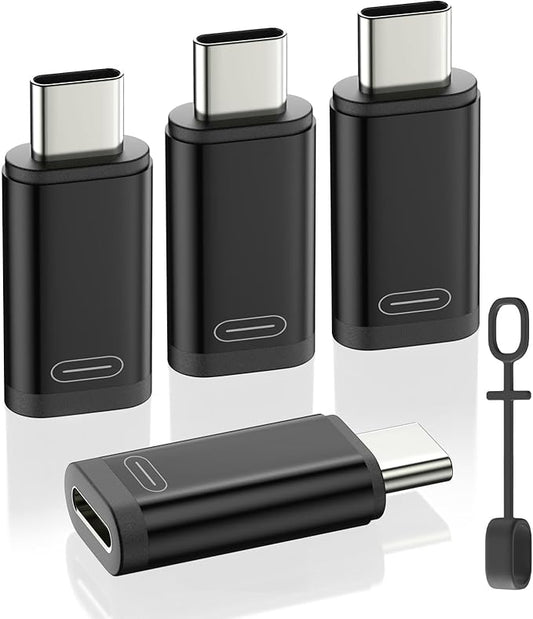MoKo 36W Lightning to USB C Adapter for iPhone 17 Air 16 15 Pro Max Plus Galaxy,iPad -NOT for EarPods/Headphones/OTG, 4Pack USB-C to Lightning Adapter ONLY for Fast Charging/Data Sync, Black