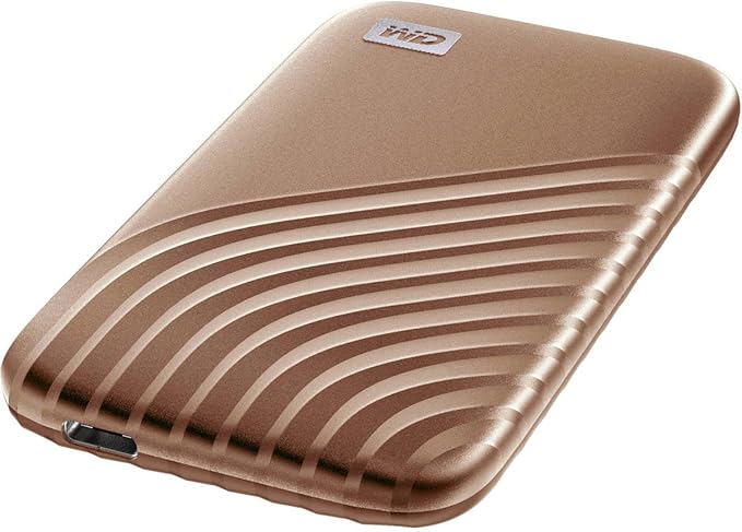 Western Digital 2TB My Passport SSD Portable External Solid State Drive, Gold, Sturdy and Blazing Fast, Password Protection with Hardware Encryption - WDBAGF0020BGD-WESN