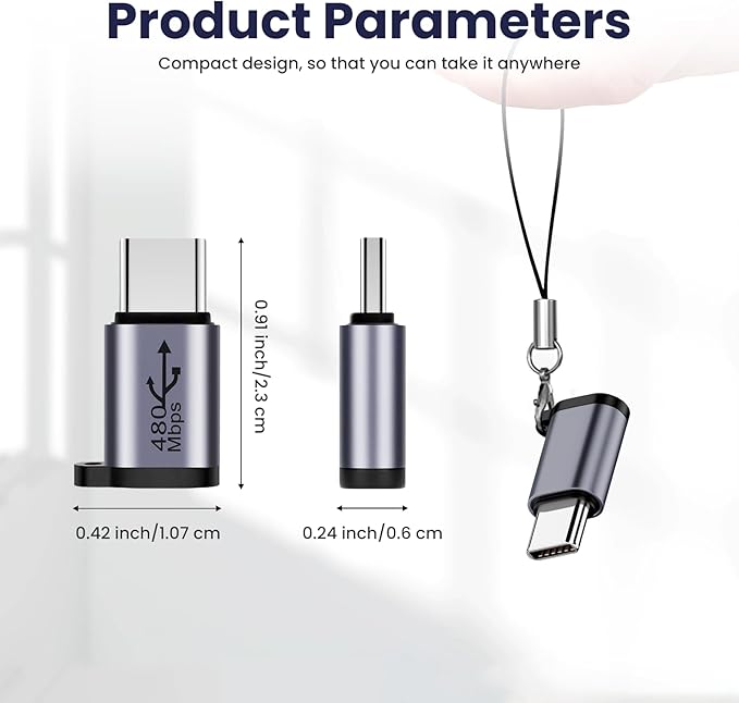 Micro USB to USB C Adapter (2 Pack), Type-C Male to Micro USB Female Adapter Support Data Sync Compatible with Samsung Galaxy S8/S8+, Google Pixel 3/2
