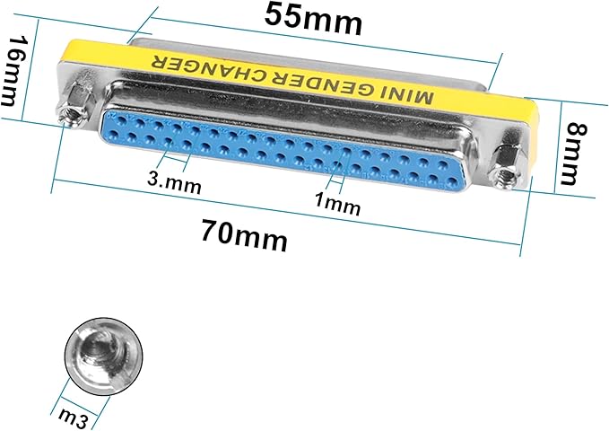 MEIRIYFA DB37 37 Pin Gender Changer D-SUB 37Pin Female to Femake Coupler Serial Cable Gender Changer VGA Adapter Connector-2PCS (Female)