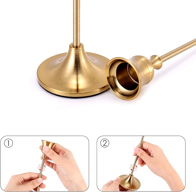 Candle Holders,Set of 6 Candlestick Holders for Taper Candles, Brass Gold Modern Decorative Candle Stick Holder for Table, Mantel, Wedding, Dinning, Housewarming Gift(Candles are not Included)