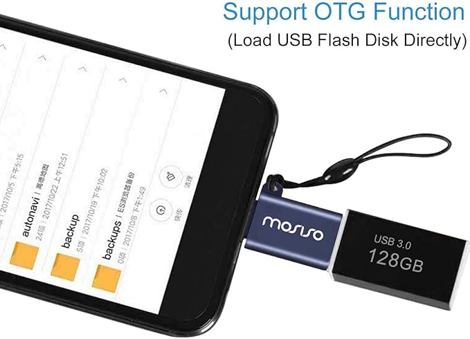 MOSISO USB C to USB Adapter 2 Pack,USB Type-C to USB Connector,Thunderbolt 3 to USB 3.0 Converter OTG Compatible with MacBook Pro 2024-2016/Air 2024-2018/Laptop/Tablet/More Type-C Devices, Navy Blue